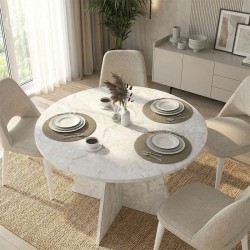 Τραπέζι Tailor χρώμα λευκό εφέ μαρμάρου Ø120x75,7εκ.