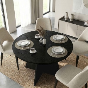 Τραπέζι Tailor χρώμα sencron black Ø120x75,7εκ.