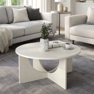 Τραπεζάκι σαλονιού Lemmar χρώμα sandstone Ø75x36,8εκ.