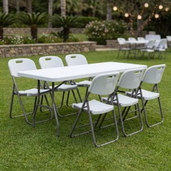 Τραπέζι catering - συνεδρίου Capri πτυσσόμενο - μονοκόμματη επιφάνεια χρώμα λευκό του πάγου 183x76x74εκ.