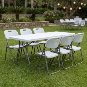 Τραπέζι catering - συνεδρίου Capri πτυσσόμενο - μονοκόμματη επιφάνεια χρώμα λευκό του πάγου 183x76x74εκ.