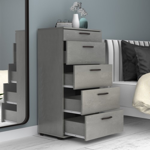 Συρταριέρα Helia χρώμα γκρι σκυροδέματος 60x44x108εκ.