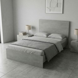 Κρεβάτι Troy χρώμα γκρι σκυροδέματος 120x200εκ.