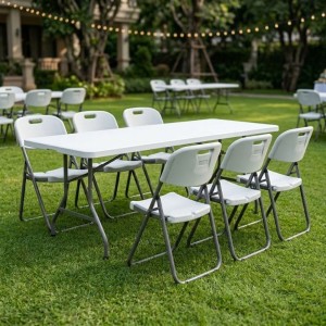 Τραπέζι catering - συνεδρίου Capri πτυσσόμενο - μονοκόμματη επιφάνεια χρώμα λευκό του πάγου 198x90x74εκ.