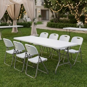 Τραπέζι catering - συνεδρίου Capri πτυσσόμενο - βαλίτσα χρώμα λευκό του πάγου 240x76x74εκ.