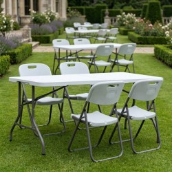 Τραπέζι catering - συνεδρίου Capri πτυσσόμενο - βαλίτσα χρώμα λευκό του πάγου 152x70x74εκ.