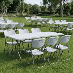 Καρέκλα catering - συνεδρίου Capri πτυσσόμενη χρώμα λευκό του πάγου 45x50x88εκ.