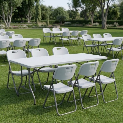 Καρέκλα catering - συνεδρίου Capri πτυσσόμενη χρώμα λευκό του πάγου 45x50x88εκ.