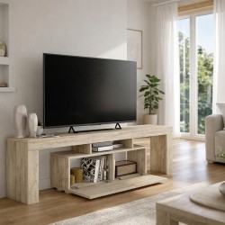 Έπιπλο τηλεόρασης Woodra χρώμα travertine 180x31,3x50,2εκ.