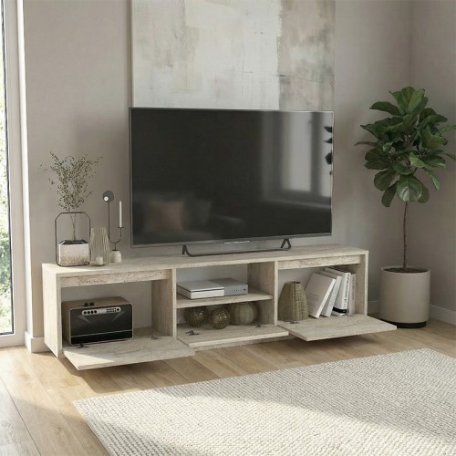 Έπιπλο τηλεόρασης Lumbera χρώμα travertine 160x29,5x42εκ.