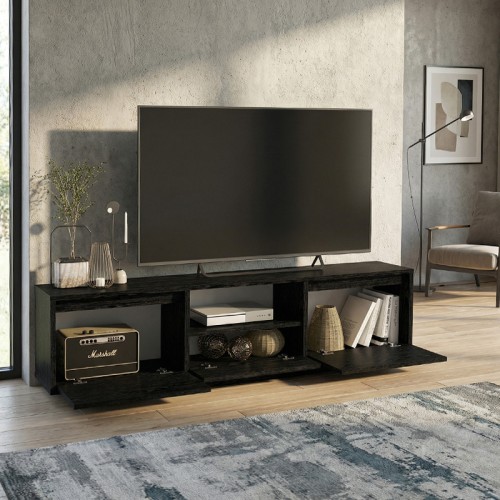 Έπιπλο τηλεόρασης Lumbera χρώμα sencron black 160x29,5x42εκ.