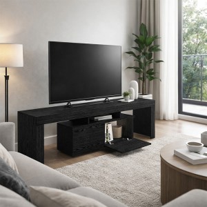 Έπιπλο τηλεόρασης Woodra χρώμα sencron black 180x31,3x50,2εκ.