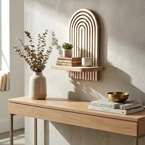 Ραφιέρα τοίχου Artwill Mdf χρώμα λευκό - oak 26x13x35εκ.