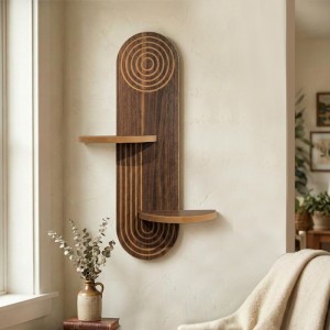 Ραφιέρα τοίχου Artwill Mdf χρώμα wenge 46x13x70εκ.