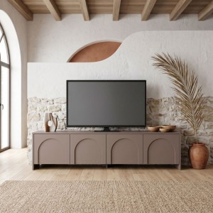 Έπιπλο τηλεόρασης Aurelia χρώμα μόκα 180x32x45εκ.