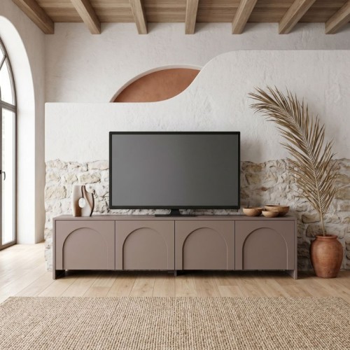 Έπιπλο τηλεόρασης Aurelia χρώμα μόκα 180x32x45εκ.