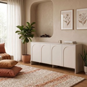 Μπουφές Aurelia χρώμα κρεμ 180x45x80εκ.