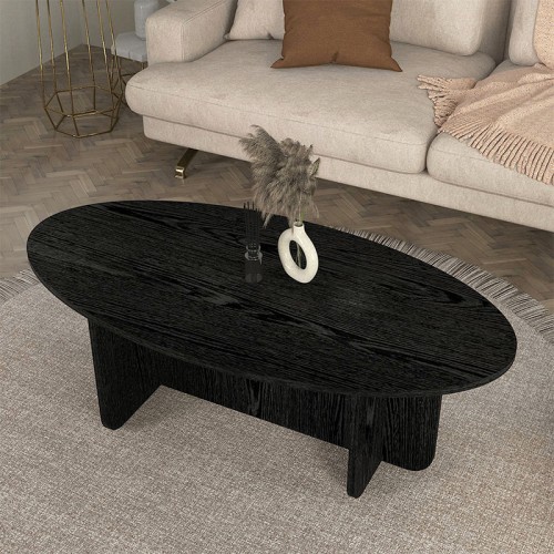 Τραπεζάκι σαλονιού Ravey χρώμα sencron black 120x60x39,8εκ.