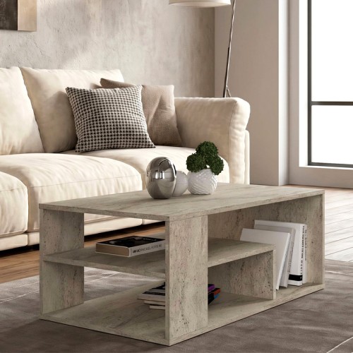 Τραπεζάκι σαλονιού Abdera χρώμα travertine 110x60x42εκ.