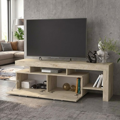 Έπιπλο τηλεόρασης Acnes χρώμα travertine 160x40x53εκ.