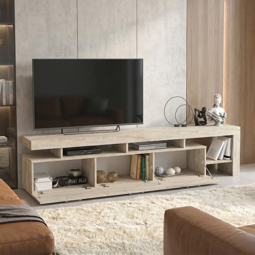 Έπιπλο τηλεόρασης Acnes χρώμα travertine 220x40x52εκ.