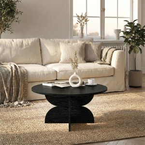 Τραπεζάκι σαλονιού Mara χρώμα sencron black Ø75x36,8εκ.