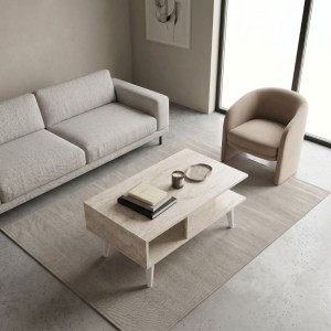 Τραπεζάκι σαλονιού Andros χρώμα travertine 90x54x39,6εκ.