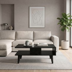 Τραπεζάκι σαλονιού Andros χρώμα sencron black 90x54x39,6εκ.