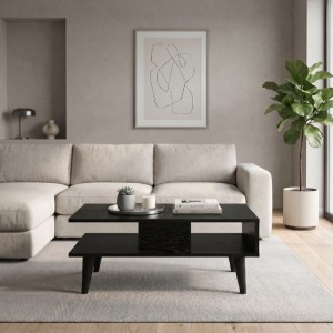 Τραπεζάκι σαλονιού Andros χρώμα sencron black 90x54x39,6εκ.