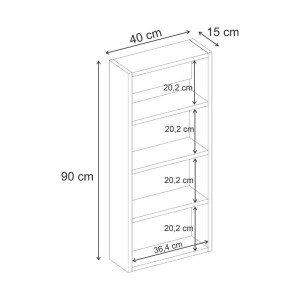 Ραφιέρα τοίχου Rafina χρώμα sapphire oak 40x15x90εκ.
