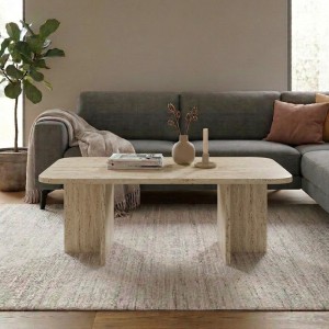 Τραπεζάκι σαλονιού Hillary χρώμα travertine 100x60x41,8εκ.