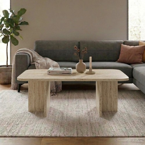 Τραπεζάκι σαλονιού Hillary χρώμα travertine 100x60x41,8εκ.