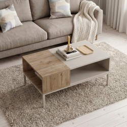 Τραπεζάκι σαλονιού Cailin χρώμα sandstone - sepet oak 90x56x40,6εκ.