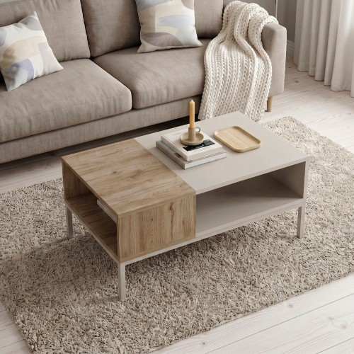 Τραπεζάκι σαλονιού Cailin χρώμα sandstone - sepet oak 90x56x40,6εκ.