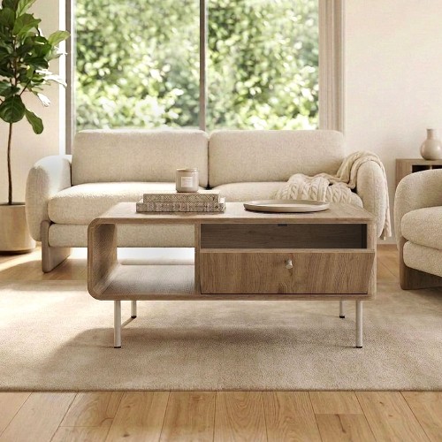 Τραπεζάκι σαλονιού Colia χρώμα sepet oak 90x60x40,4εκ.