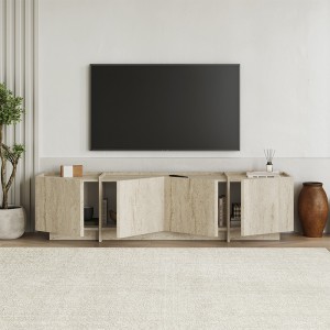 Έπιπλο τηλεόρασης Lowen χρώμα travertine 180x35x46,2εκ.