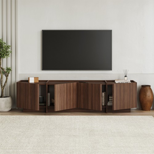 Έπιπλο τηλεόρασης Lowen χρώμα καρυδί milano 180x35x46,2εκ.
