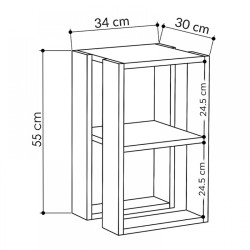 Κομοδίνο - Τραπεζάκι βοηθητικό Lonie χρώμα sandstone 34x30x55εκ.