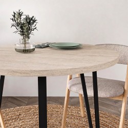 Τραπέζι Xana χρώμα travertine Ø90x77,5εκ.
