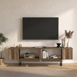 Έπιπλο τηλεόρασης Orontes χρώμα καρυδί 180x29,6x50εκ.
