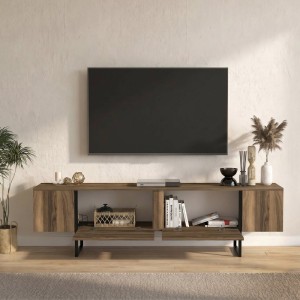 Έπιπλο τηλεόρασης Orontes χρώμα καρυδί 180x29,6x50εκ.