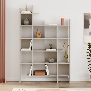 Βιβλιοθήκη Manco χρώμα sandstone 122x25,5x188εκ.