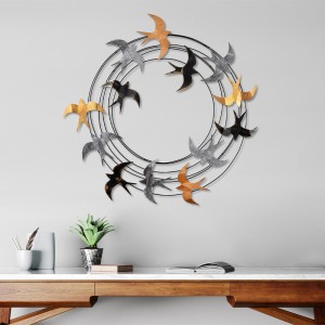 Διακοσμητικό τοίχου Spiral Flock μεταλλικό χρώμα μαύρο - bronze - ασημί 87x87εκ.