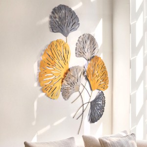 Διακοσμητικό τοίχου Metal Flower μεταλλικό χρώμα bronze - ασημί 75x100εκ.