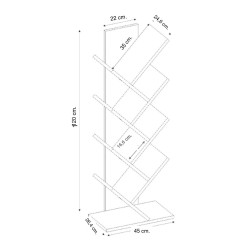 Βιβλιοθήκη Maxy χρώμα γκρι σκυροδέματος 45x26,4x120εκ.