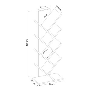 Βιβλιοθήκη Maxy χρώμα γκρι σκυροδέματος 45x26,4x120εκ.