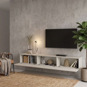 Έπιπλο τηλεόρασης επιτοίχιο Damla με LED χρώμα sandstone 180x29,5x29,5εκ.