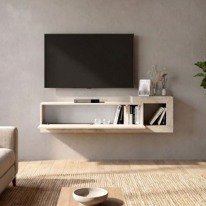 Έπιπλο τηλεόρασης επιτοίχιο Volare χρώμα sandstone - travertine 150x29,6x38,6εκ.