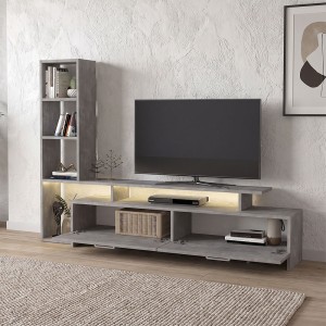 Σύνθεση τηλεόρασης Simal με LED χρώμα γκρι σκυροδέματος 168,2x31,3x120εκ.
