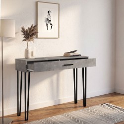 Κονσόλα Rochel χρώμα γκρι σκυροδέματος 120x35x89,8εκ.